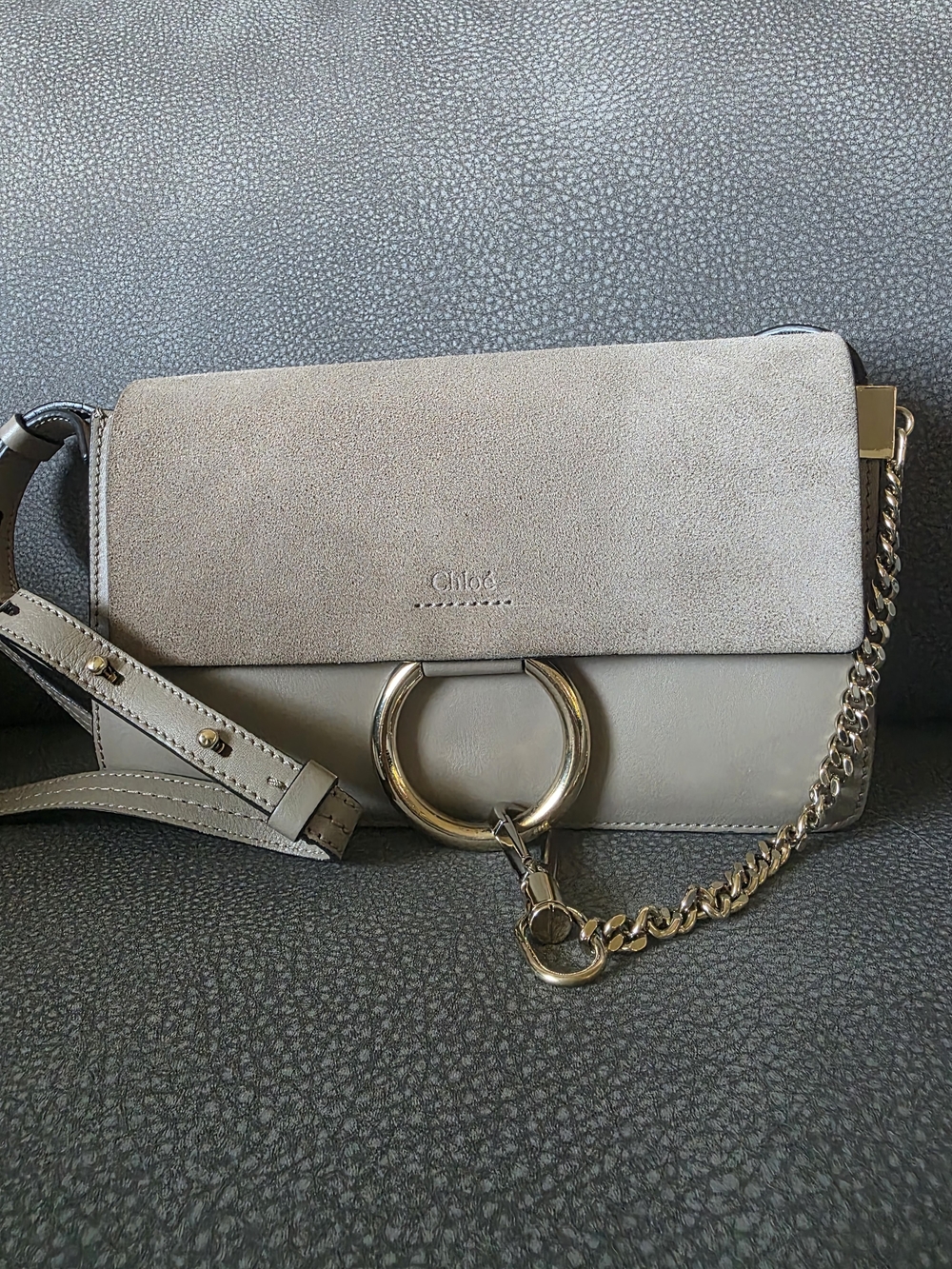 Faye Small Shoulder Bag in Light Taupe